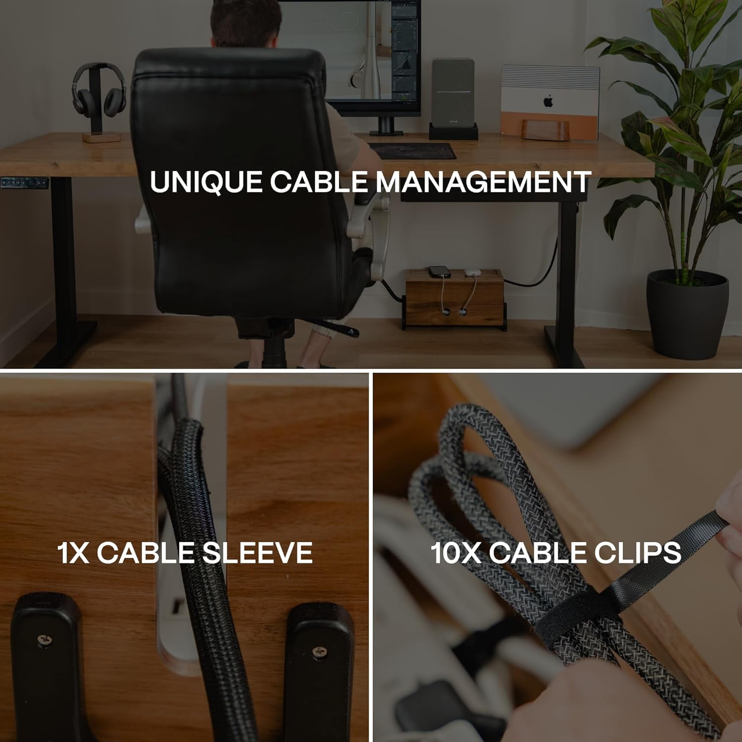 Extra Large Cable Management Box, Wood Cord Hider Box & Organizer for , TV Wires & Desk Cable Storage