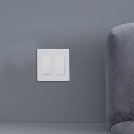 Niceauty Double Gang Wall Plate White Screwless Outlet Cover Minimalist Design for Home Use