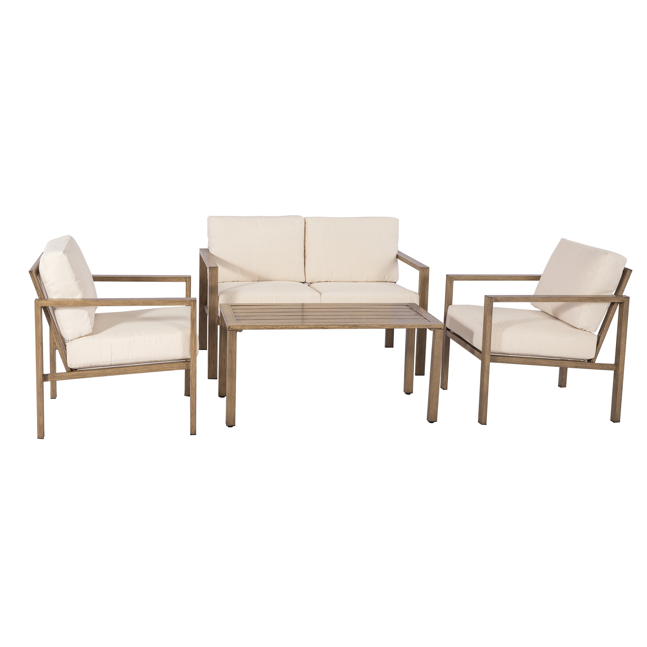 Mainstays Dashwood 4-Piece Outdoor Conversation Set, Seats 4, Beige