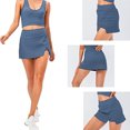 thumbnail image 4 of Falda pantalón atlética para mujer Faldas de tenis Falda pantalón de golf Minifalda deportiva informal para correr - Azul, 4 of 6