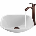 thumbnail image 5 of Vigo Square Shaped White Phoenix Stone Glass Vessel Sink with Oil Rubbed Bronze Faucet, 5 of 6