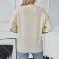 thumbnail image 4 of Penkiiy Chandails Décontractés à Manches Longues pour Femmes, Coupe Ample, Col Ras du Cou, Tricot, Imprimé Arc-en-Ciel, Chandail, Chandail, Hauts, TG Gris, 4 of 9