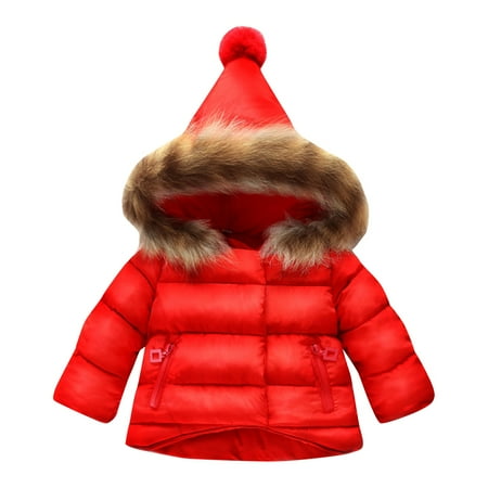 

RPVATI Toddler Baby Child Children Kids Faux Fur Hooded Pockets Coat Long Sleeve Zip Up Jacket Winter Warm Clothes 1Y-6Y
