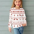 thumbnail image 2 of Odeerbi Kids Girls Fall Winter Basic Layering T-Shirt Christmas Basic Tees 3-14 Years Kids Christmas Print Pullover Long Sleeve Top Base Layer Shirt Kids Clothes Red, 2 of 6