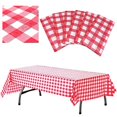thumbnail image 2 of AnapoliZ Plastic Checkered Tablecloth 6 Pcs Pack - 54 Wide x 108 Long Red and White Picnic Disposable Table Cover Rectangular Gingham Tablecover for Birthdays, Carnivals, Parties, 2 of 4