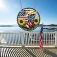 thumbnail image 2 of OutmaxHome Patriotic Acrylic Stained Glass Window Hanging Decor 4th of July American Flag Suncatcher Ornaments Red White and Blue Window Panel Art Crafts Decorations for Home Door Wall Decor, 2 of 6