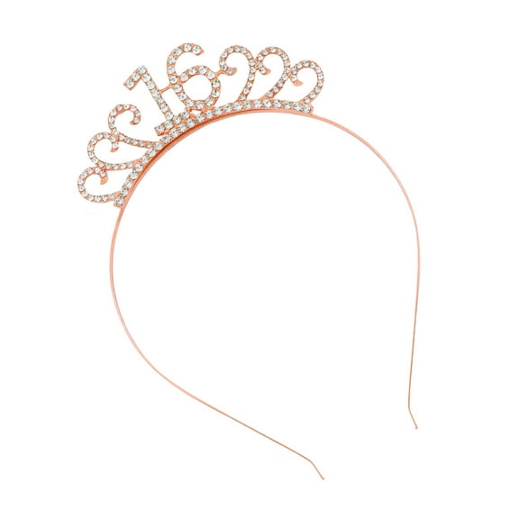 BEGHUAS Delicate 16th Birthday Headbands Elegant Hairbands for Girls Birthday Party Photo Props Headwear Crowns