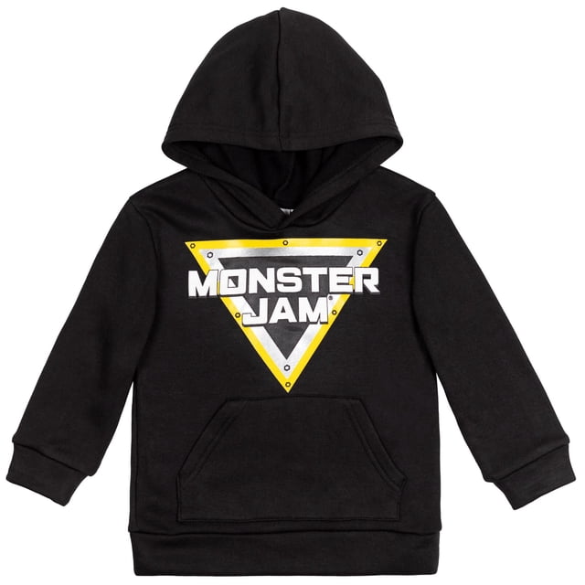 Sudadera con capucha Monster Jam Trucks Logo Big Boys, forro polar negro 10-12