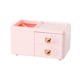 thumbnail image 1 of Organizador de escritorio de oficina, caja de almacenamiento con cajón, gran capacidad, papelería de bricolaje para oso rosa, 1 of 9