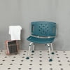 Flash Furniture HERCULES Series Tool-Free and Quick Assembly, 300 Lb. Capacity, Adjustable Navy Bath & Shower Chair with Extra Large Back