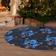 thumbnail image 5 of KLL 30" Christmas Tree Skirt cool blue flower Skull Xmas Tree Skirts Mat for New Year Xmas Holiday Party Indoor Outdoor Home Decoration, 5 of 5