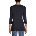thumbnail image 2 of Lands' End Women's 3/4 Sleeve American-Grown Supima Cotton Crewneck Tunic, 2 of 5