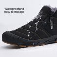 thumbnail image 2 of Botas Nieve Forradas Piel Botas Caña Corta Ligeras para Hombre para El Invierno (Negro 45), 2 of 9