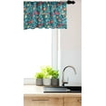 thumbnail image 2 of Ambesonne Nature Art Valance Pack of 2, Hearts Birds and Flowers, 42"X12", Petrol Blue Multicolor, 2 of 3