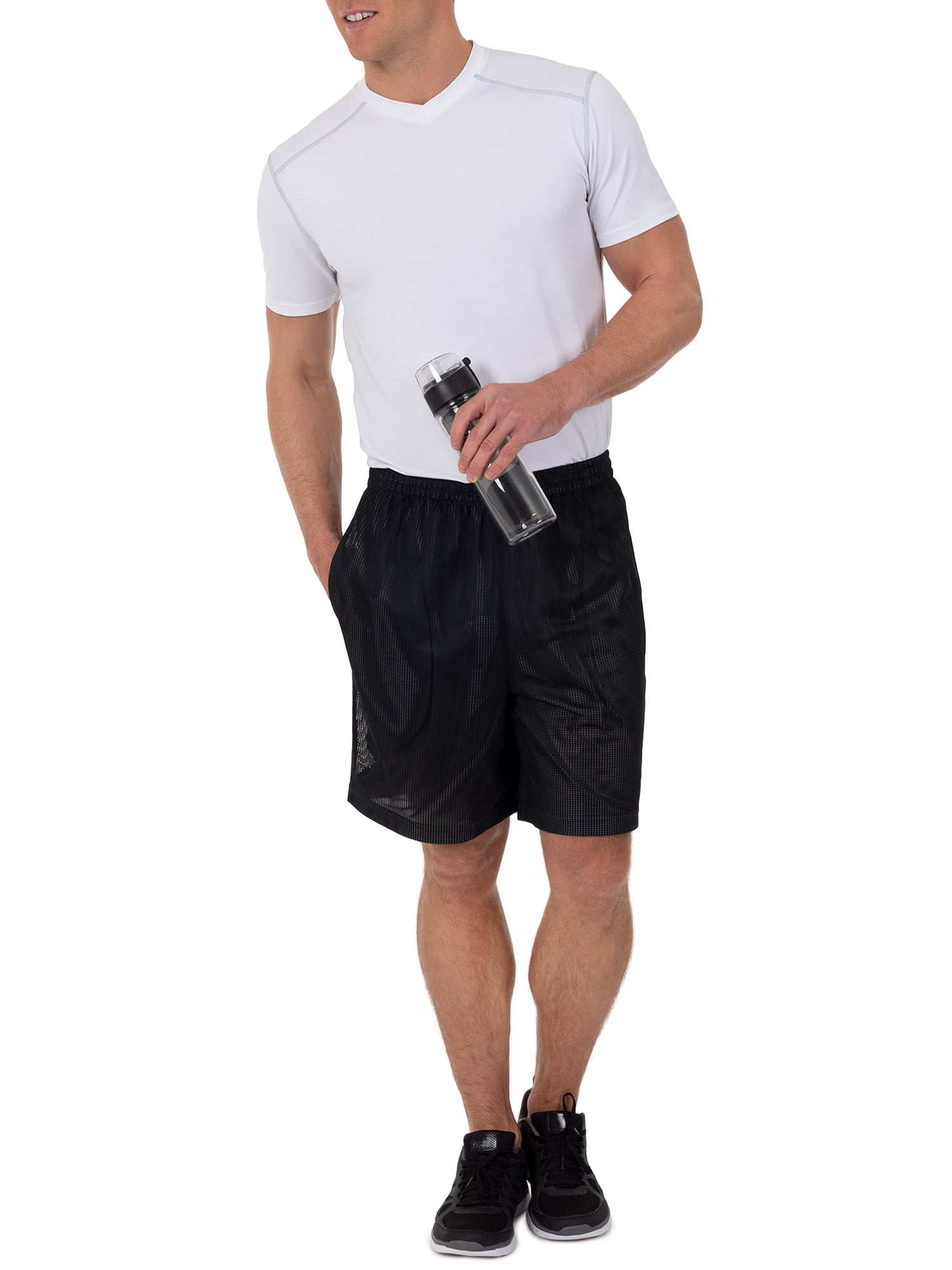 Athletic Works Men's 8" Active Grid Mesh Drawstring Shorts, 2-Pack, Sizes S-3XL