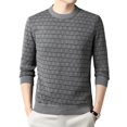 thumbnail image 4 of Suéter de manga larga grueso con cuello redondo y camisa de color sólido de moda coreana para hombre de otoño e invierno, 4 of 5