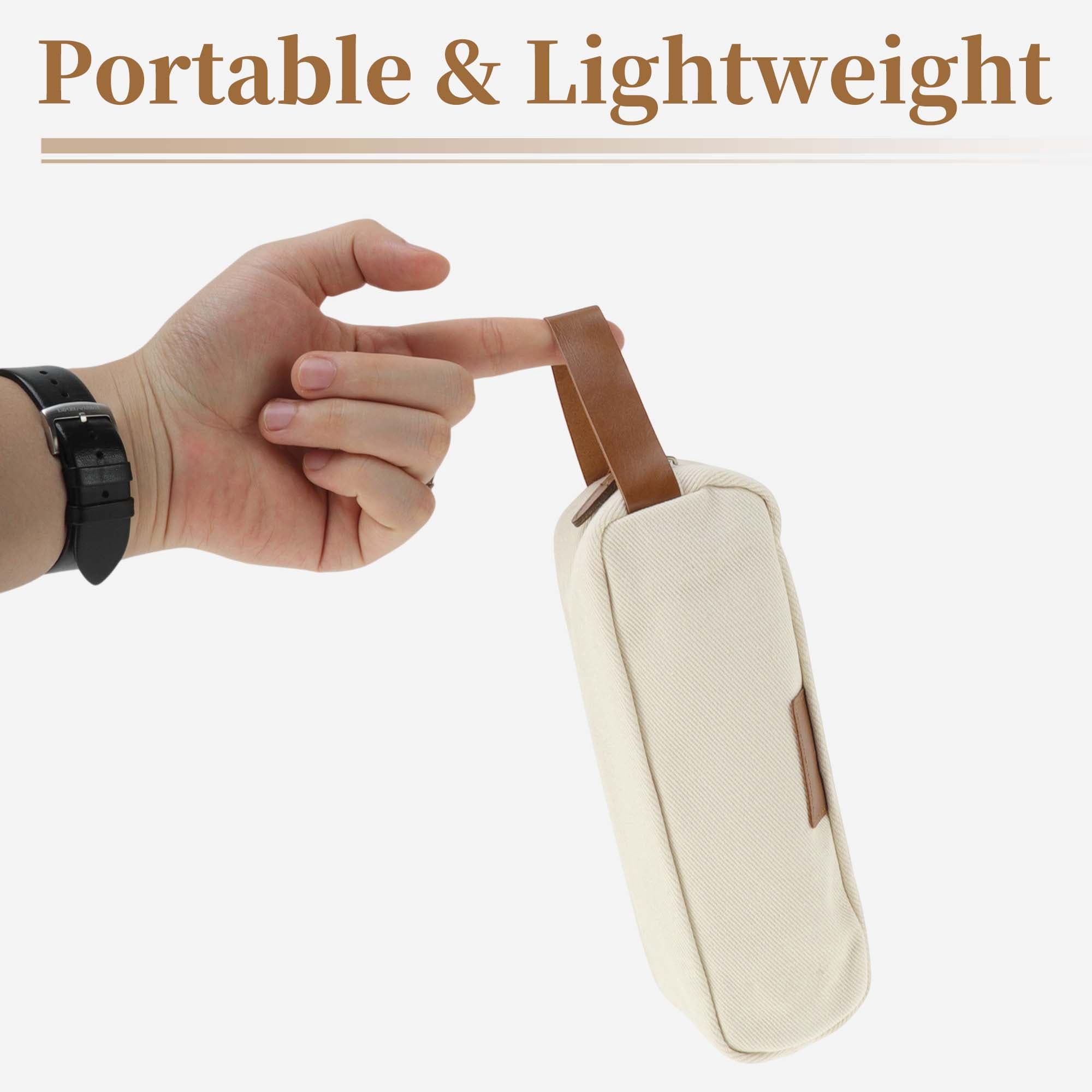 Unique Bargains Cotton Style Aesthetic Pen Bag Organizer Beige