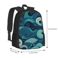 thumbnail image 3 of DouZhe Lightweight Backpack, Seascape Waves Prints Travel Outdoor Hiking Bag School Bookbag Casual Daypack Backpacks for Women Men, 3 of 7