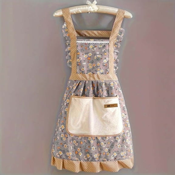JHEHF Women'S Aprons with Pockets Cute Floral Kitchen Apron for Cooking Baking Gardening Holiday Valentine'S Day Gift for Mom, Wife and Girlfriend