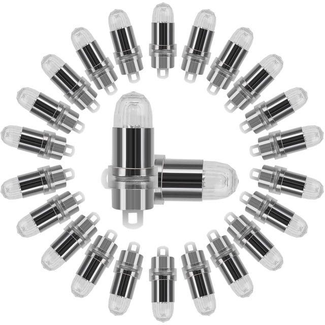 Juego de 24 minibombillas LED para farolillos de papel chinos (blancos)