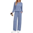 thumbnail image 2 of Fantaslook Two Piece Sets for Women Fall Travel Vacation Outfits Wide Leg Pants Lounge Sets Dressy Matching Sets Womens Sweatsuits, 2 of 9