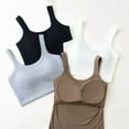 thumbnail image 4 of Womens Tank Top Wide Strap Undershirt Workout Yoga Shirt Cotton Camisole with Shelf Bra, 4 of 4