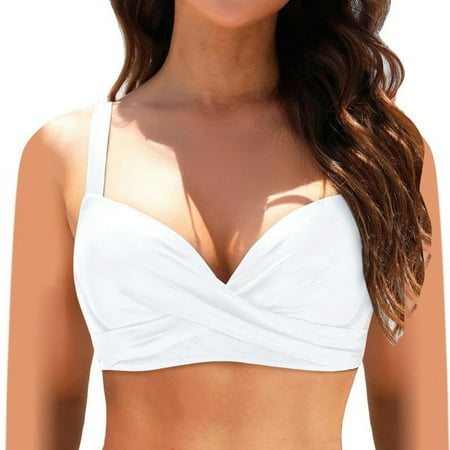 Baqcunre Bras for Women  Women with Breast Pad Multi Color Bikini Sexy Swimsuit  Women s Swimwear 1PC White XL