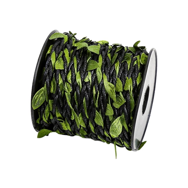 Cinta de hojas, cordel de vid de decoración trenzada con hojas verdes artificiales para fiesta temática de Safari en la , cumpleaños, boda, Cera Negra 10m Sunnimix Hilo de hoja verde trenzado