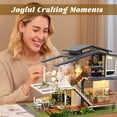 thumbnail image 6 of DIY Modern Villa Dollhouse Kit, 3-Story Wooden Miniature House with LED Lights for Adults, 6 of 6