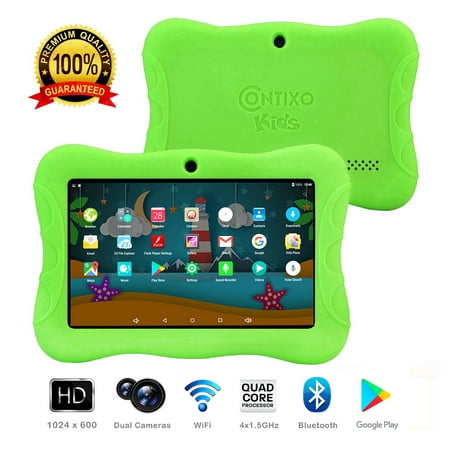 Android Camera Apps Contixo K3 7” Educational 6.0 Android Tablet for Kids Learning Entertainment Apps Toys for Children Toddler Bluetooth WiFi Dual Camera Parental Control Kid-Proof Protective Case (Green) ()