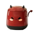 thumbnail image 2 of AuroraX Red Desk Trash Can with Lid Small 2.6L Stylish Cute Devil Garbage Can Plastic Art Deco Garbage Bin for Home Bedroom Dormitory Office, 2 of 4