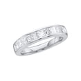 thumbnail image 1 of 14kt Or Blanc Femmes Princesse Canal Serti Diamant Simple Rangée Bande de Mariage 1/2 Cttw, 1 of 1