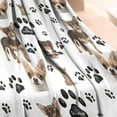 thumbnail image 3 of Chihuahua and Footprints Blanket,Comfortable Soft Flannel Throw Blanket,All Season,Warm Lightweight Blankets for Sofa Bed Couch Living Room Chair,30"x40", 3 of 4