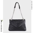 thumbnail image 3 of MKJ Bolsos de lujo con cadena de celosía de diamantes, bolsos de mensajero para mujer 2023, bolso de hombro femenino de moda de cuero suave Lou, 3 of 5