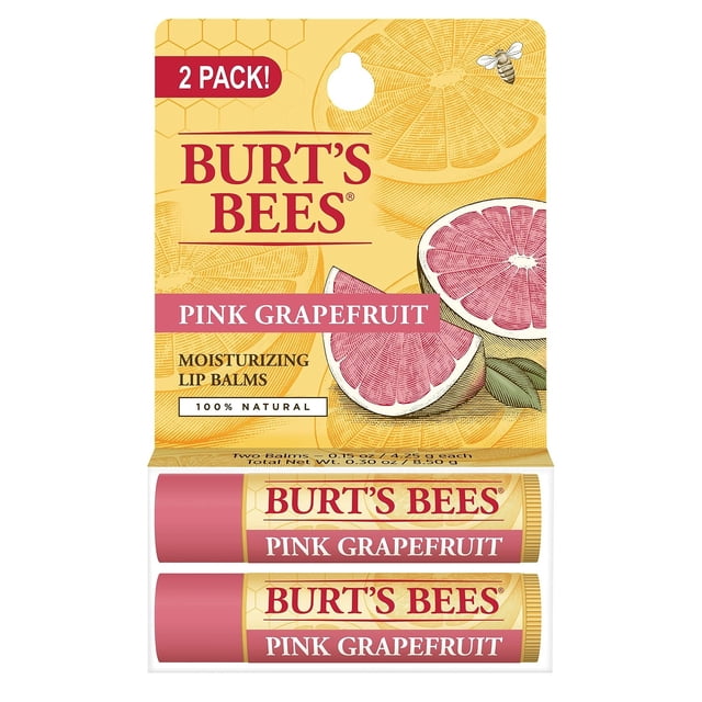 Bálsamo labial hidratante Burt's Bees con pomelo rosa, paquete doble