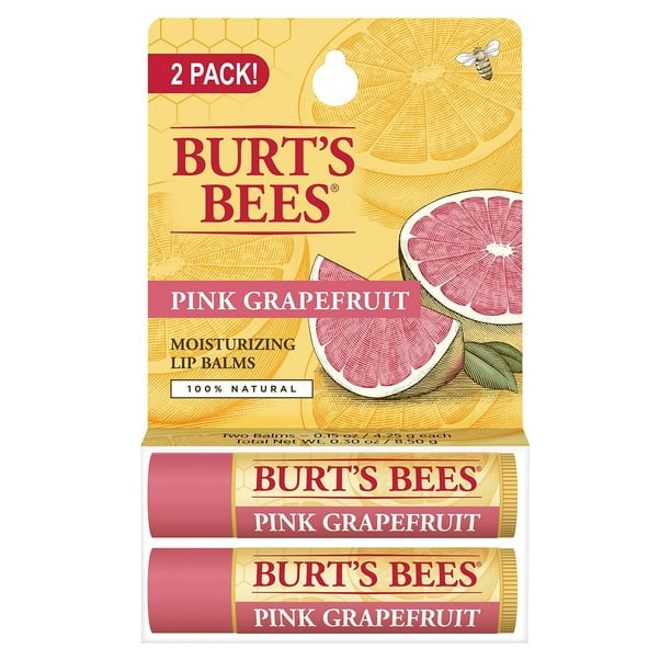 Bálsamo labial hidratante Burt's Bees con pomelo rosa, paquete doble