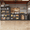 thumbnail image 2 of 63" H x 28"W Metal Garage Shelving Unit, 5-Tier Heavy Duty Garage Storage Shelves, 3000 lbs Adjustable Industrial Shelving, Standing Shelf for Warehouse, Kitchen, Basement, Double-Layer Columns, 2 of 12