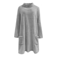 thumbnail image 4 of Solthread Womens Sherpa Tunic Sweatshirt Turtleneck Long Sleeve Side Pockets Pullover Casual Travel Outfit Relaxed Wardrobe Tops, 4 of 5