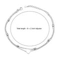 thumbnail image 4 of LeCalla 925 Sterling Silver Ball Chain Anklets With Heart Charm Hypoallergenic Jewelry Gifts for Women and Teen 10" Inch, 4 of 6