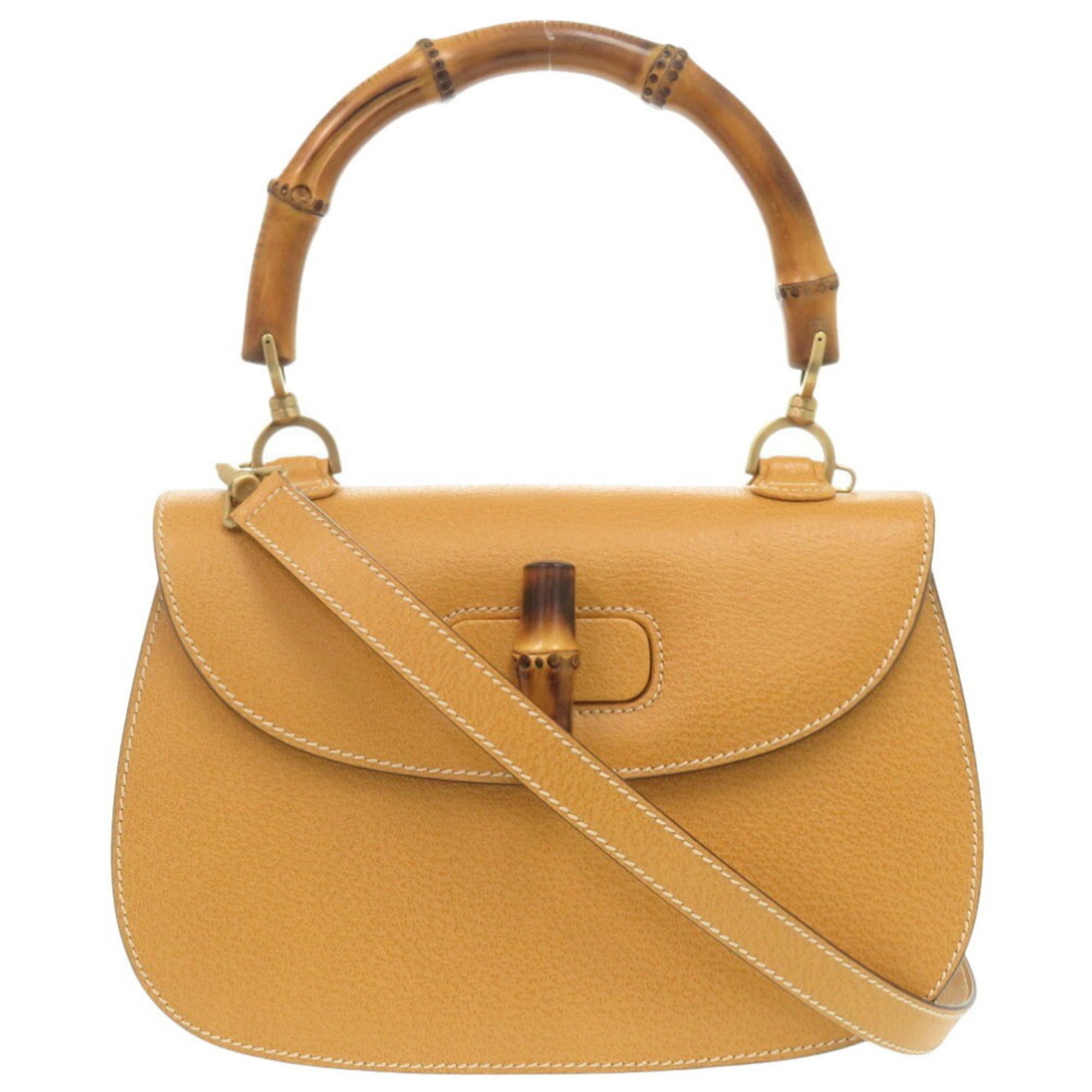 Gucci Zumi Smooth Leather Top Handle Mustard Yellow Small Shoulder