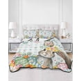 thumbnail image 2 of Twin XL Quilt Bedding Set, Aqua Easter Bunny Reversible Summer Quilt 3 Pieces, Spring Easter Eggs Floral Buffalo Plaid Lightweight Bedspreads Coverlets with 2 Pillow Shams for All Seasons, 2 of 5