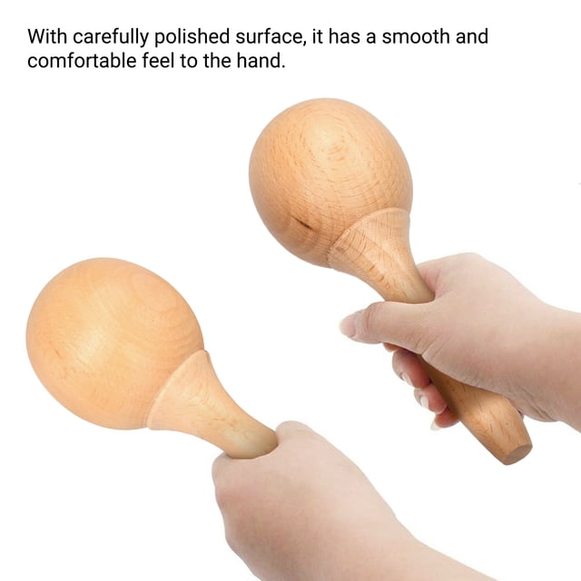 Maraca Beech Maraca Rumba Shaker Rattles Percussion Instrument Wooden Maraca Pair Percussion Maraca for Kids Children Musical Instrument 1 Pair