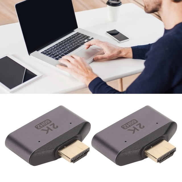 HD Multimedia Interface Male To Female Adapter, Mini 1 To 2 Video Splitter Indicator Light Design 2K 60Hz For PC