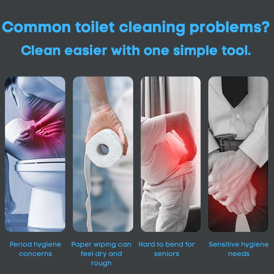 3-in-1 Bidet Attachment With Handheld Sprayer For Toilet  Ultra-slim Non-electric Cold Water Dual Nozzle (feminine/rear Wash) Adjustable Control White
