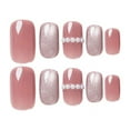 thumbnail image 2 of 24PCS Frosted Pink  Wear Long Paragraph Fashion Manicure Patch False Nails Save Time Wearable Nail Patch, 2 of 9