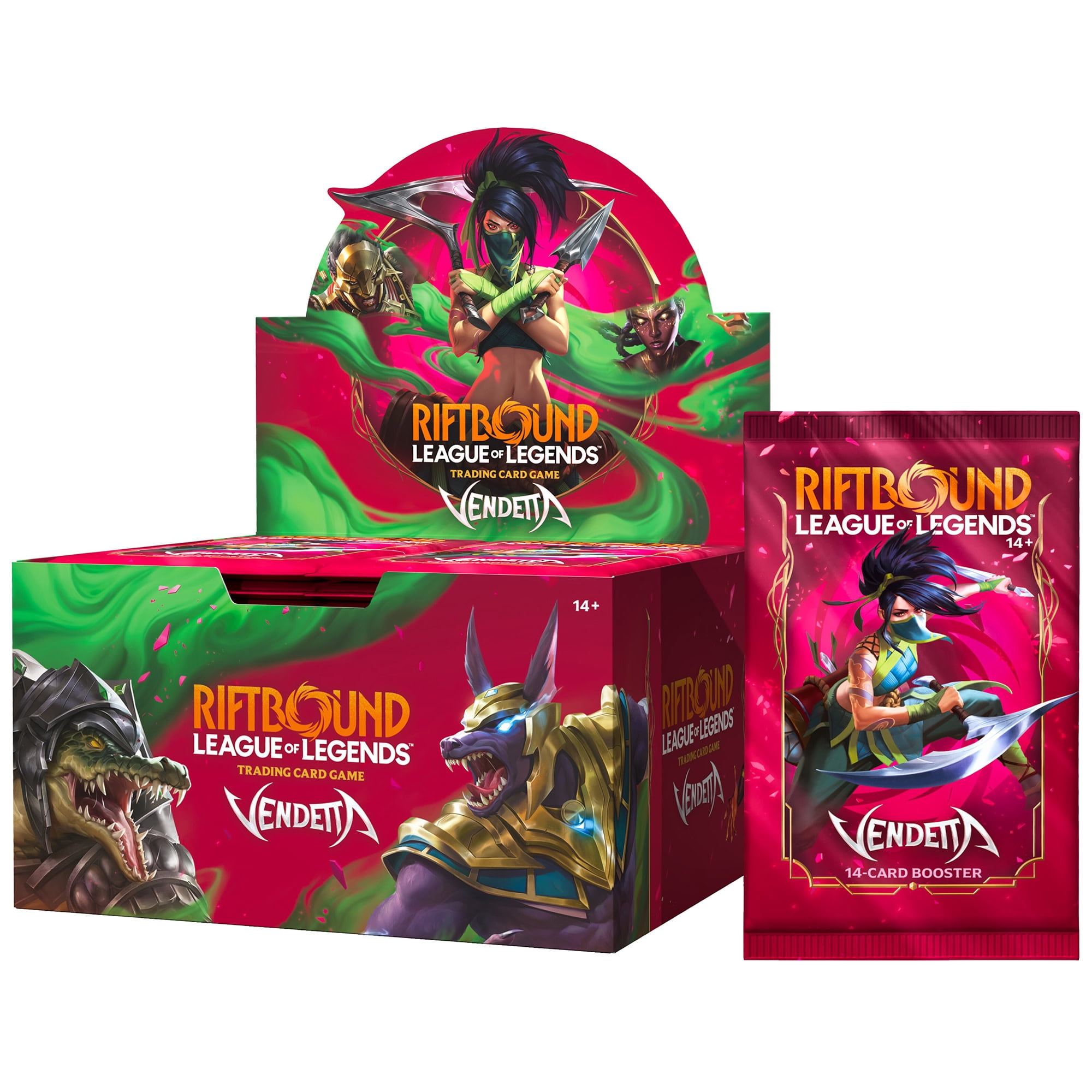 Riftbound: League of Legends TCG Vendetta - Booster Display - 24 Booster Packs (14 Cards Each), Deck-Building Trading Card Game, Randomly Assorted