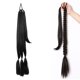thumbnail image 4 of Extensiones de cabello con coleta trenzada larga, trenzas DIY, envoltura con goma para el cabello. Negro, 4 of 9