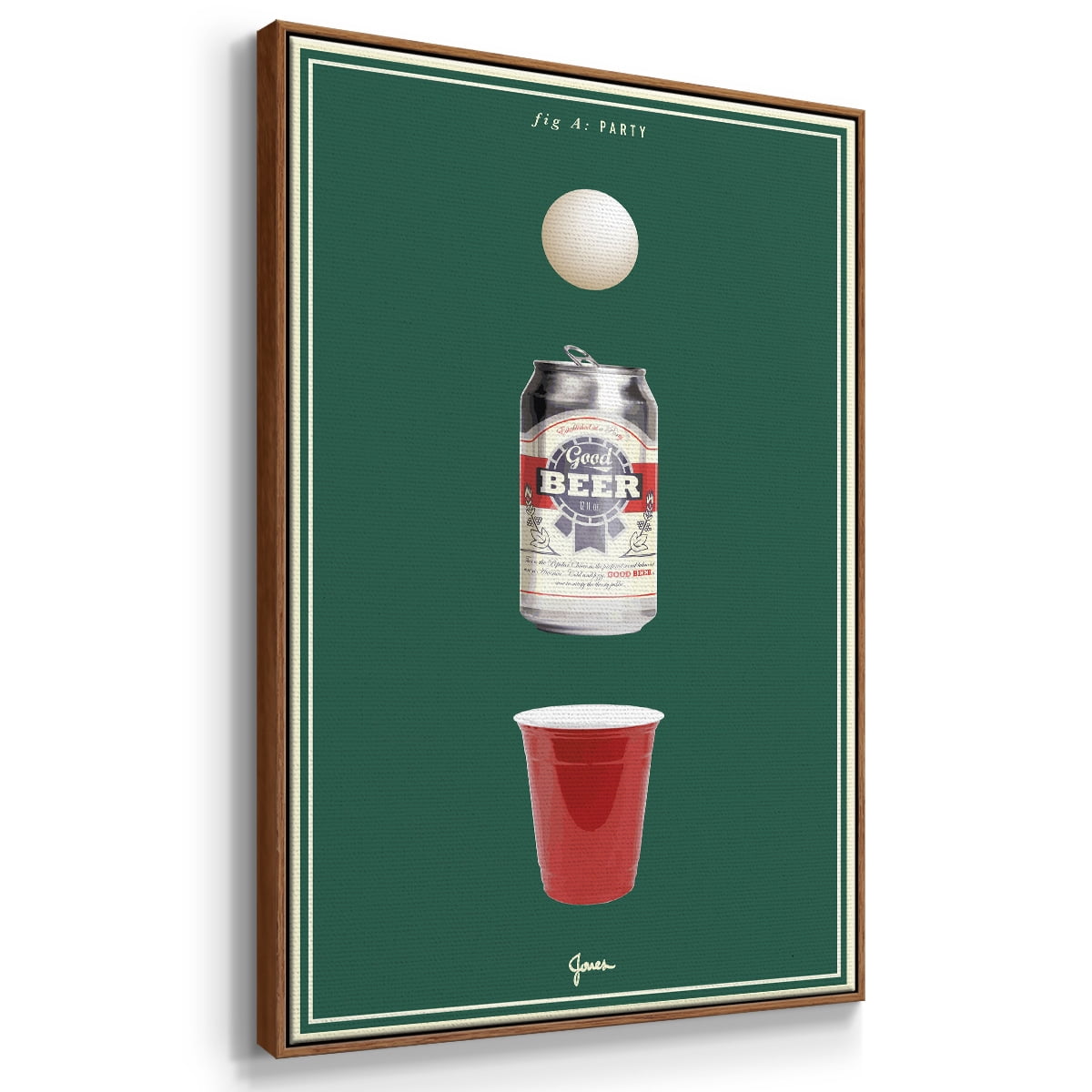Fig. A: Party Framed Premium Gallery Wrapped Canvas - Ready to Hang
