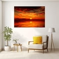 thumbnail image 3 of Orange Sunset Ocean Framed Canvas Wall Art, Modern Decor for Living Room Bedroom Bathroom Office Ready to Hang12"L x 8"W, 3 of 10