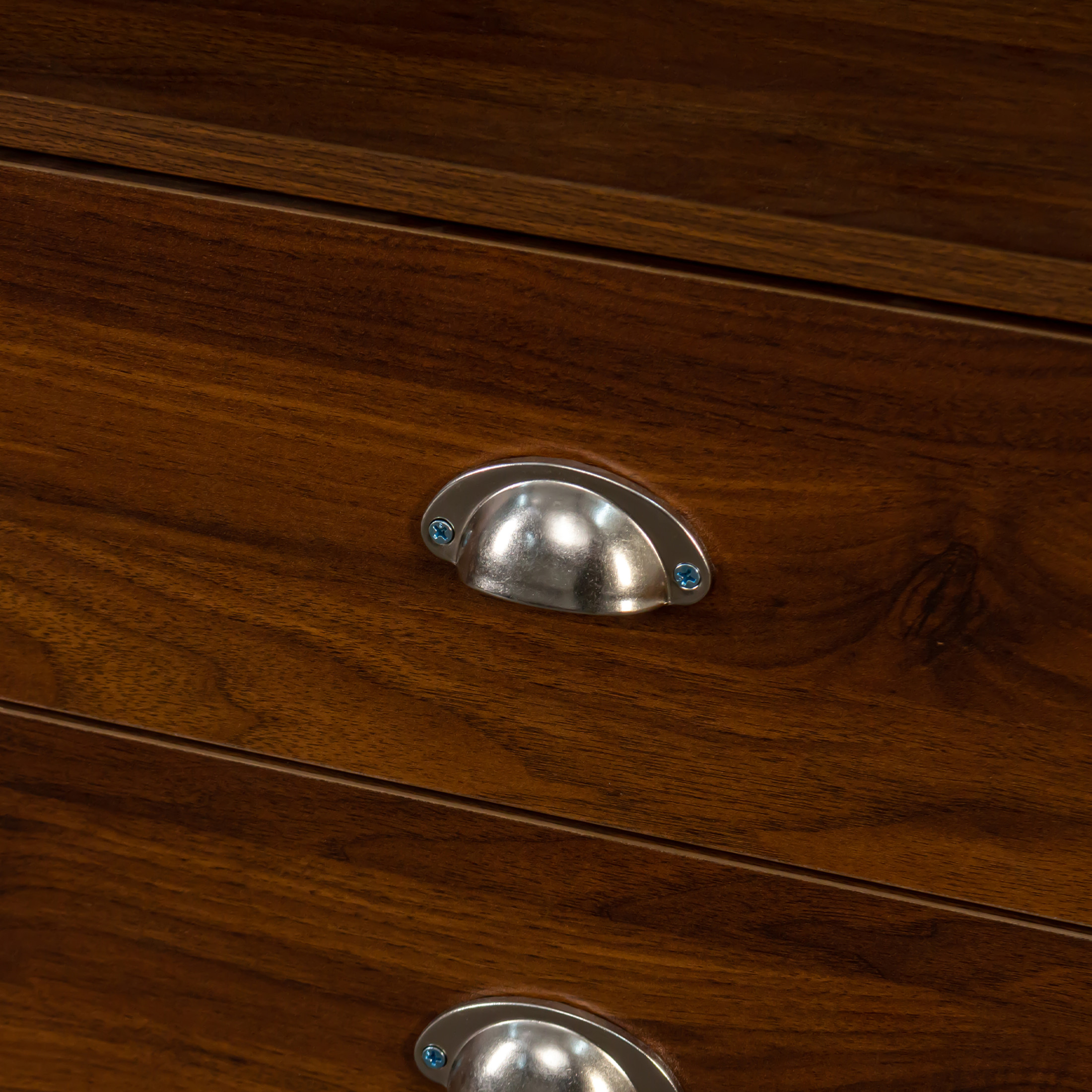 Noble House 59" Computer Desk with Hutch, Drawers, 2-Tier Shelf & Concealed PC Cabinet, for Home Office, Walnut